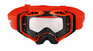 Очки кросс LS2 AURA Goggle с прозрачной линзой (черно-оранжевые с прозрачной линзой, Black hiv orange with clear visor), фото 1