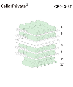 Винный шкаф CellarPrivate встраиваемый, двухзонный на 43 бутылки CP043-2T, фото 3