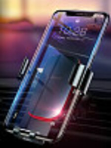 Автомобильный держатель для телефона в дефлектор Baseus Metal Age Gravity - Серый (SUYL-D0G), фото 9