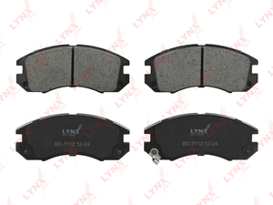 Колодки тормозные передние LYNXauto BD-7112. Для: SUBARU СУБАРУ Impreza(Импреза) 1.6-2.0 92-00/ Legacy(Легаси) I-II 1.8-2.2 >98, фото 2