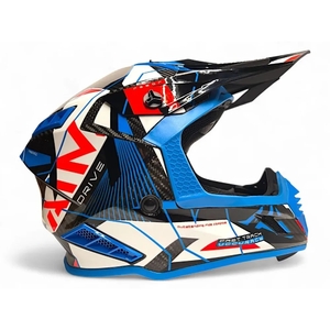 Шлем AiM RH855 Carbon RAZOR глянцевый Blue/Red S, фото 5
