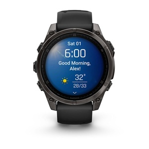 Часы Garmin Fenix 8 47mm AMOLED Saph Carbon Gray DLC Titanium Black-Pebble Grey Sln (010-02904-29G), фото 2