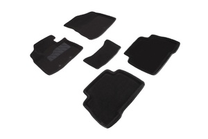 Ворсовые 3D коврики в салон Seintex для KIA Sorento II rest 2012-2015 (черные)
