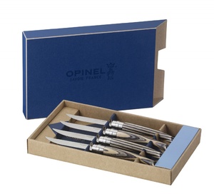 Набор столовых ножей Opinel VRI Birchwood из 4-х штук (нержавеющая сталь, длина клинка 10 см, рукоять береза), фото 1