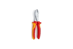 Бокорезы особо мощные VDE, 180 мм, хром, 2-комп диэлектрические ручки KNIPEX KN-7406180SB, фото 1
