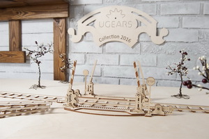 Механический деревянный конструктор Ugears Переезд, фото 7