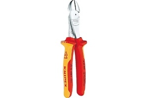 Бокорезы особо мощные VDE, 180 мм, хром, 2-комп диэлектрические ручки KNIPEX KN-7406180SB, фото 2