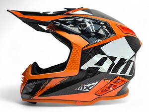 Шлем AiM RH855 Carbon TERRAIN глянцевый Black/Orange M, фото 3