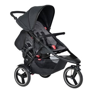 Коляска для погодок Phil and Teds Dash Charcoal Grey с двумя прогулочными блоками, фото 1