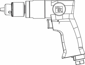 Thorvik RAD1018 Дрель пневматическая с реверсом 1800 об/мин., патрон 1-10 мм, фото 2