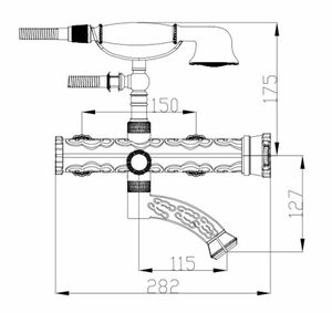 Смеситель для ванны ZORG Antic (A 100W-BR) Бронза, фото 2