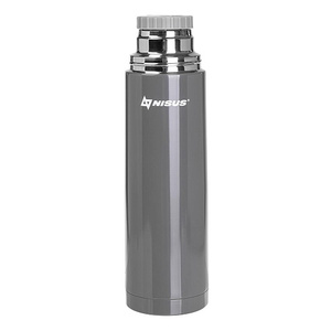 Термос   Nisus  серый металлик  1литр (2 крышки-кружки)(N-TM-035-K), фото 3