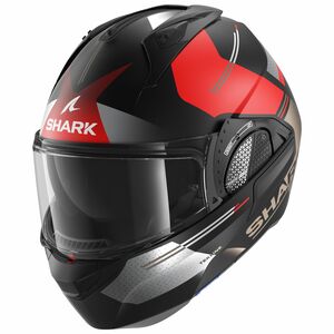 Шлем SHARK EVO GT TEKLINE MAT Black/Chrome/Red M, фото 1