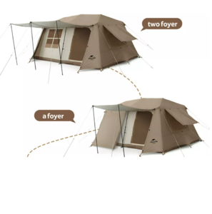 Палатка Naturehike Village 13 автоматическая 5-8-местная, коричневая BlackOut CNH22ZP004-BRT, фото 3