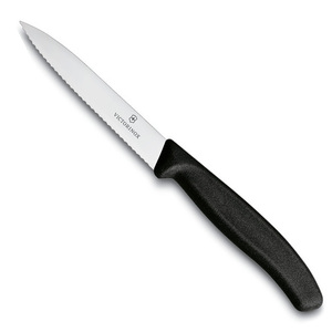 Нож Victorinox для очистки овощей, лезвие 10 см волнистое, черный, фото 1