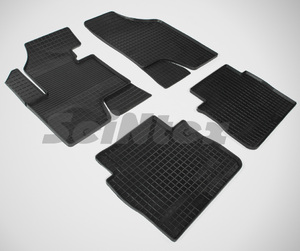 Резиновые коврики Сетка Seintex для Hyundai Santa Fe II (педаль газа из пола) 2010-2012 (82015)