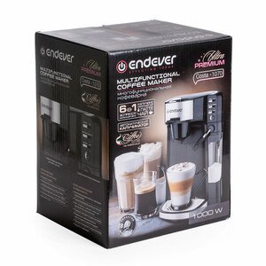 Многофункциональная кофеварка ENDEVER Costa-1070 электрическая, мош. 1000 Вт, 6 в 1, резервуар для воды (0,5 л) и молока (0,3 л), фото 15