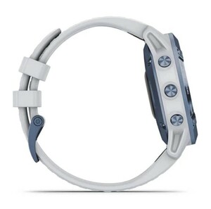 Черные часы Garmin Fenix 6 PRO Solar синий минерал с белым ремешком, фото 4