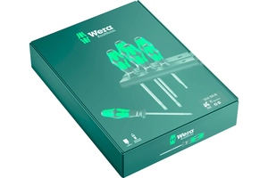 Набор отвёрток + подставка, 6 пр., PH 1x80/2x100, SL 0.6x3.5x75/0.8x4.0x90/1.0x5.5x100/1.2x6.5x125 334 SK/6 Rack Kraftform Plus Lasertip WERA WE-007680, фото 2