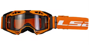Очки кросс LS2 AURA Goggle с прозрачной линзой (черно-оранжевые с прозрачной линзой, Black hiv orange with clear visor), фото 2