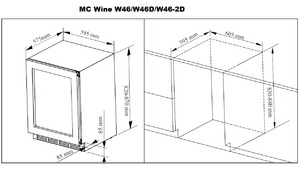 Винный холодильник MC Wine W46B, встраиваемый, 46 бутылок, чёрный, одна зона +5°до+20°C, 230V, фото 7