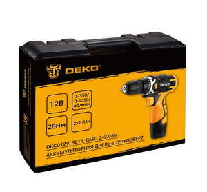 Аккумуляторная дрель-шуруповерт DEKO DKCD12V SET1 в кейсе + оснастка 13 шт, 2*2,0 А·ч, фото 6