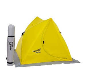 Палатка зимняя двускатная DELTA 1,8х1,5 желтый/серый (HS-WSD-YG) Helios, фото 1