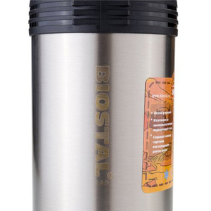Термос универсальный (для еды и напитков) Biostal Спорт (1,5 литра) с ручкой, стальной, фото 4
