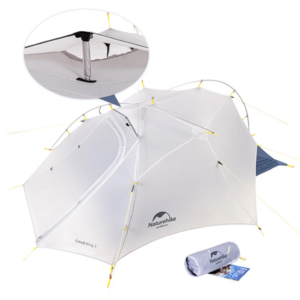 Палатка Naturehike Cloud Up-Wing Si 2-местная, алюминиевый каркас, серо-синяя NH19ZP083-2-2WDGRBL, фото 2