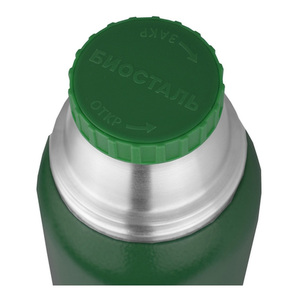 Термос Biostal Охота (1,2 литра), 2 чашки, зеленый, фото 3