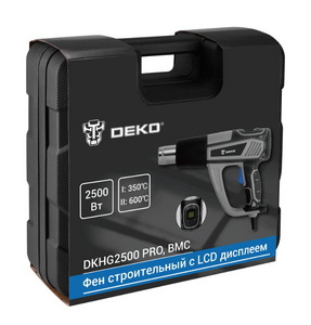 Фен строительный DEKO DKHG2500 PRO в кейсе, с LCD дисплеем, 2500Вт, фото 5