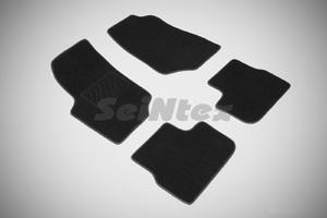 Ворсовые LUX коврики в салон Seintex для Peugeot 207 2006-2013 (черные, 83172)