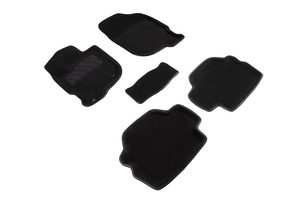 Ворсовые 3D коврики в салон Seintex для Mitsubishi Pajero Sport II 2008-2015 (черные)