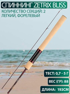 Удилище спиннинговое Zetrix Bliss ZBS-642SUL-e, фото 1