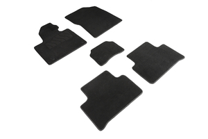 Ворсовые LUX коврики в салон Seintex для KIA Sorento IV 2020-н.в. (черные, 95059)