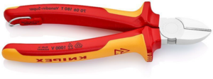 Бокорезы Knipex VDE, 180 мм, хром, 2-комп диэлектрические ручки, проушина для страховки, фото 2