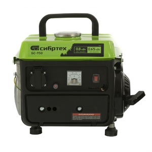 Генератор бензиновый БС-950, 0.8 кВт, 230 В, 2-х тактный, 4 л, ручной стартер Сибртех, фото 4