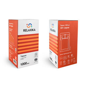 Термос для еды Relaxika 301 (1 литр) в чехле, стальной, фото 18