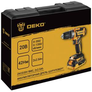 Дрель-шуруповерт аккумуляторная DEKO DKCD20-Li в кейсе, 20В, 2х2.5Ач 085-1123, фото 4