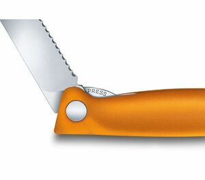 Нож Victorinox для очистки овощей, лезвие 11 см, серрейторная заточка, оранжевый, фото 3