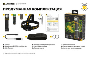 Мультифонарь светодиодный Armytek Elf C2 Max WR, 2500лм, белый и красный свет, аккумулятор, фото 5