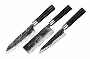 Набор из 3 кухонных ножей Samura Super 5, VG-10 5 слоев, микарта, фото 1
