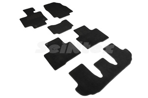 Ворсовые LUX коврики в салон Seintex для Toyota Highlander IV (черные, 95058)