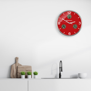 Часы настенные Bresser MyTime io NX Thermo/Hygro, 30 см, красные, фото 6
