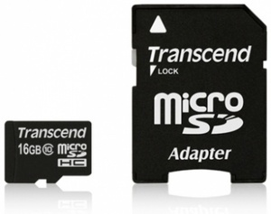 Карта памяти MicroSDHC 16GB Transcend Class10 (TS16GUSDHC10)