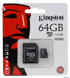 Карта памяти MicroSDXC 64Gb Kingston класс 10 UHS-1, фото 2