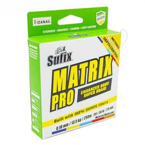 Леска плетеная SUFIX Matrix Pro разноцветная 250 м 0.18 мм 13,5 кг, фото 2