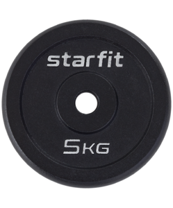 Диск чугунный Starfit BB-204 d=26 мм, черный, 5 кг, фото 2