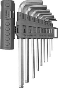 Набор длинных имбусовых ключей ЗУБР 9 шт. 2745-31-2, фото 1