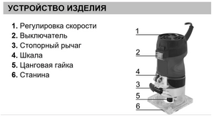 Фрезер EWA ФР 900Р, 900 Вт, цанга 6; 8 мм, 10000-30000 об/мин, регулировка оборотов, 40 мм. В комплекте: цанга, упор с роликом, набор ключей, параллельный упор, фото 5